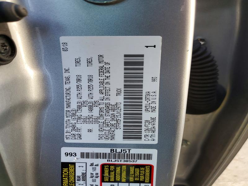 56869936 :رقم المزاد ، 5TFRM5F15JX129773 vin ، 2018 Toyota Tundra مزاد بيع