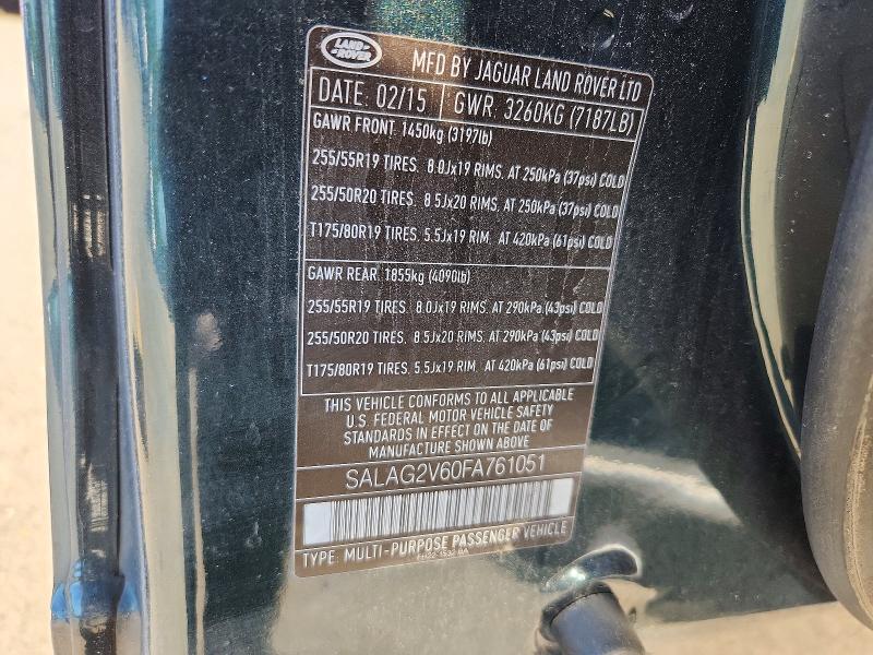 Aukcja sprzedaży 2015 Land Rover Lr4, vin: SALAG2V60FA761051, numer aukcji: 56585566