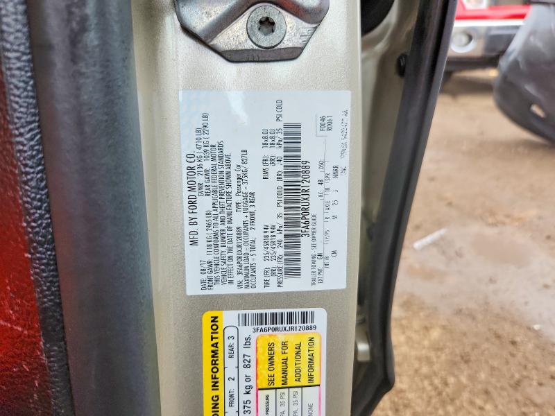 2018 Ford Fusion მანქანა იყიდება აუქციონზე, vin: 3FA6P0RUXJR120889, აუქციონის ნომერი: 56105576