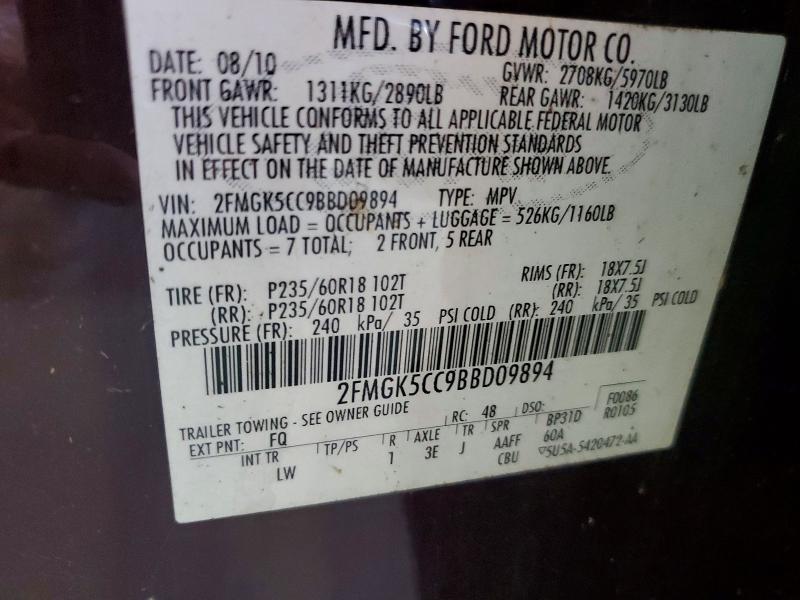 Продажа на аукционе авто 2011 Ford Flex, vin: 2FMGK5CC9BBD09894, номер лота: 55841246