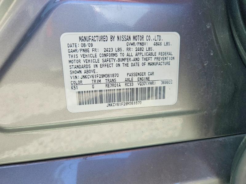 Aukcja sprzedaży 2009 Infiniti G37 Sedan, vin: JNKCV61F29M361870, numer aukcji: 56651686