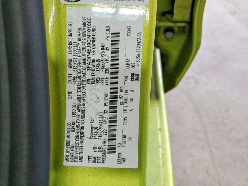 2012 Ford Fiesta მანქანა იყიდება აუქციონზე, vin: 3FADP4EJ9CM101860, აუქციონის ნომერი: 59551376