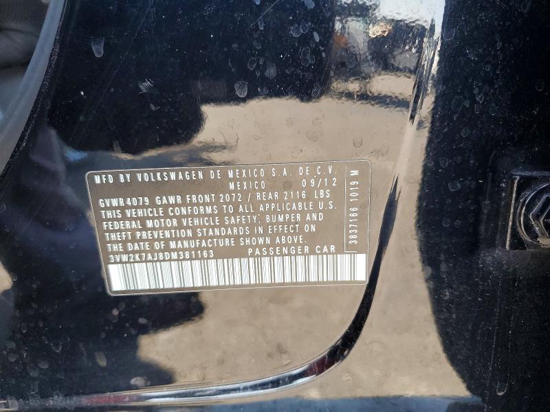 Aukcja sprzedaży 2013 Volkswagen Jetta, vin: 3VW2K7AJ8DM381163, numer aukcji: 56160856