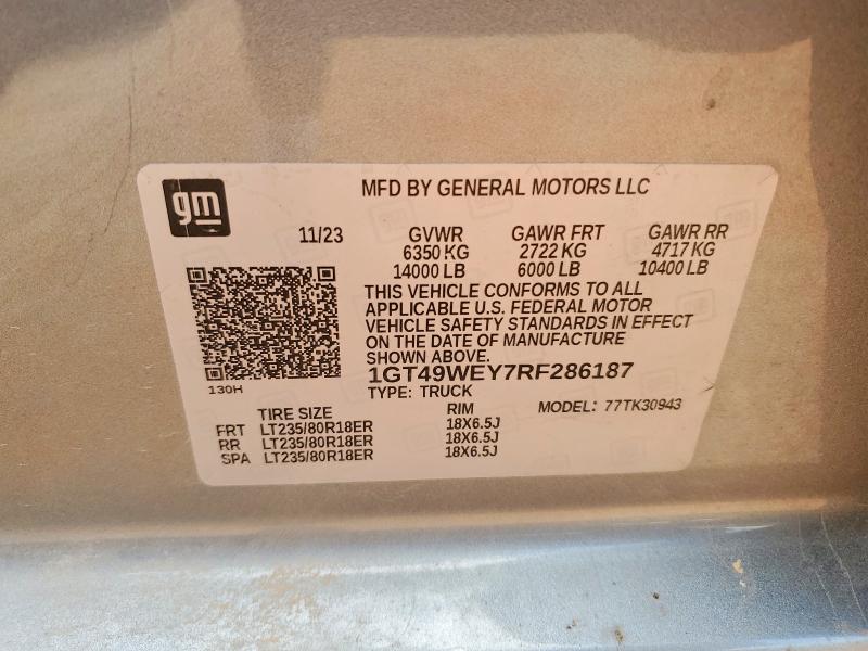 Продажа на аукционе авто 2024 Gmc Sierra, vin: 1GT49WEY7RF286187, номер лота: 58714876