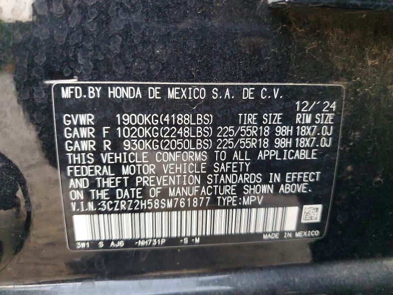Aukcja sprzedaży 2025 Honda Hr-v, vin: 3CZRZ2H58SM761877, numer aukcji: 56477926
