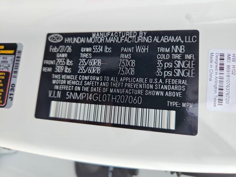 Продаж на аукціоні авто 2026 Hyundai Santa Fe, vin: 5NMP14GL0TH207060, номер лоту: 58243396