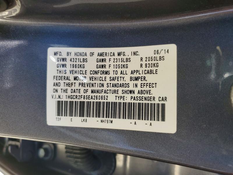 Продажа на аукционе авто 2014 Honda Accord, vin: 1HGCR2F85EA260652, номер лота: 58624926