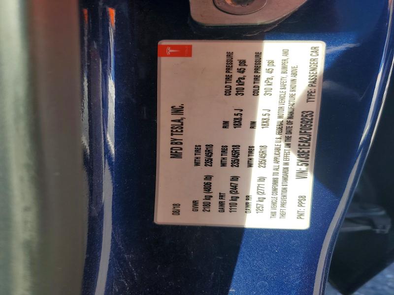 2018 Tesla Mdl 3 Std მანქანა იყიდება აუქციონზე, vin: 5YJ3E1EA2JF059253, აუქციონის ნომერი: 56640856