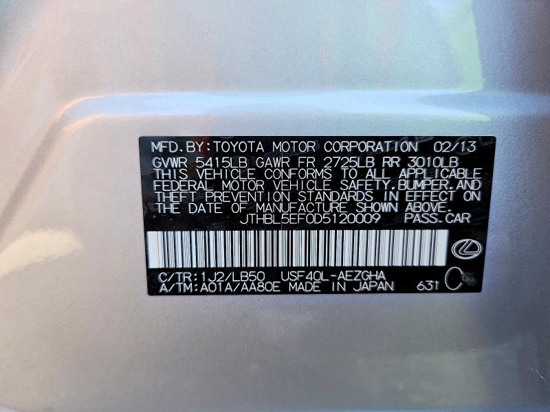 Продаж на аукціоні авто 2013 Lexus Ls, vin: JTHBL5EF0D5120009, номер лоту: 53944486