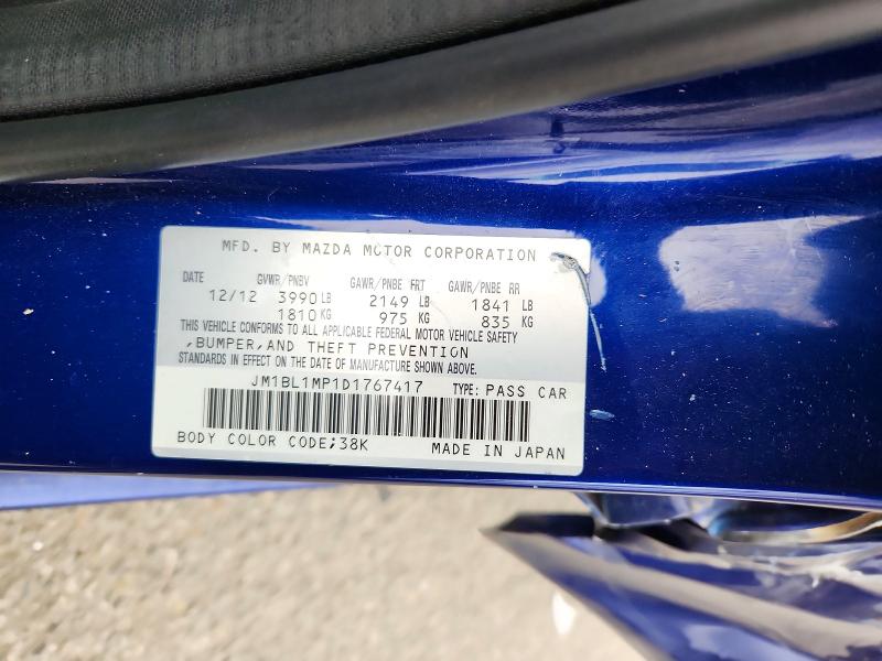 Aukcja sprzedaży 2013 Mazda 3, vin: JM1BL1MP1D1767417, numer aukcji: 59119386