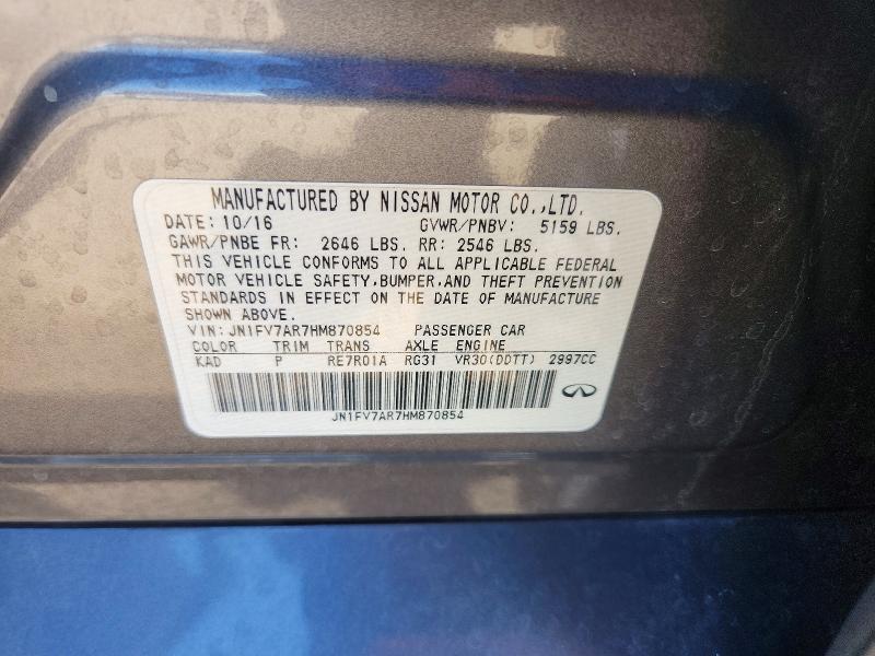 Продаж на аукціоні авто 2017 Infiniti Q50, vin: JN1FV7AR7HM870854, номер лоту: 55431726