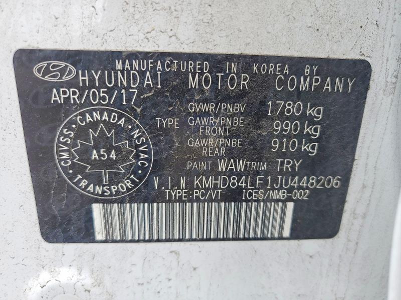 Продаж на аукціоні авто 2018 Hyundai Elantra, vin: KMHD84LF1JU448206, номер лоту: 58579636