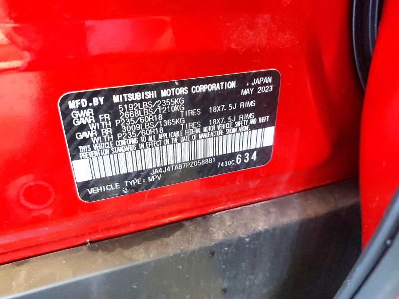 Продаж на аукціоні авто 2023 Mitsubishi Outlander, vin: JA4J4TA87PZ058881, номер лоту: 56054136