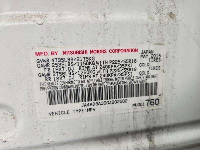 Продажа на аукционе авто 2016 Mitsubishi Outlander, vin: JA4AD3A36GZ002502, номер лота: 58576166
