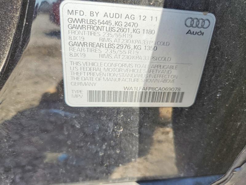 Продажа на аукционе авто 2012 Audi Q5, vin: WA1LFAFP8CA069078, номер лота: 57735116