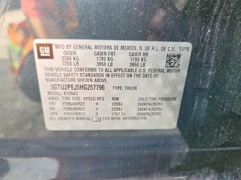 Aukcja sprzedaży 2017 Gmc Sierra, vin: 3GTU2PEJ5HG257796, numer aukcji: 55760236
