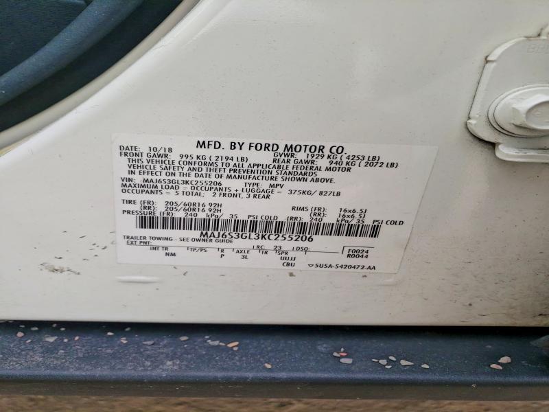 Aukcja sprzedaży 2019 Ford Ecosport, vin: MAJ6S3GL3KC255206, numer aukcji: 58612806