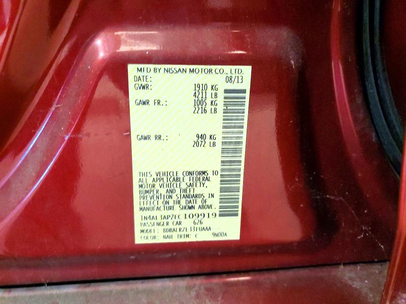 58014246 :رقم المزاد ، 1N4AL3AP2EC109919 vin ، 2014 Nissan Altima مزاد بيع