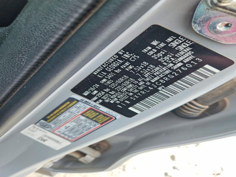2024 Kia Sorento მანქანა იყიდება აუქციონზე, vin: 5XYRL4JC8RG276013, აუქციონის ნომერი: 57610256
