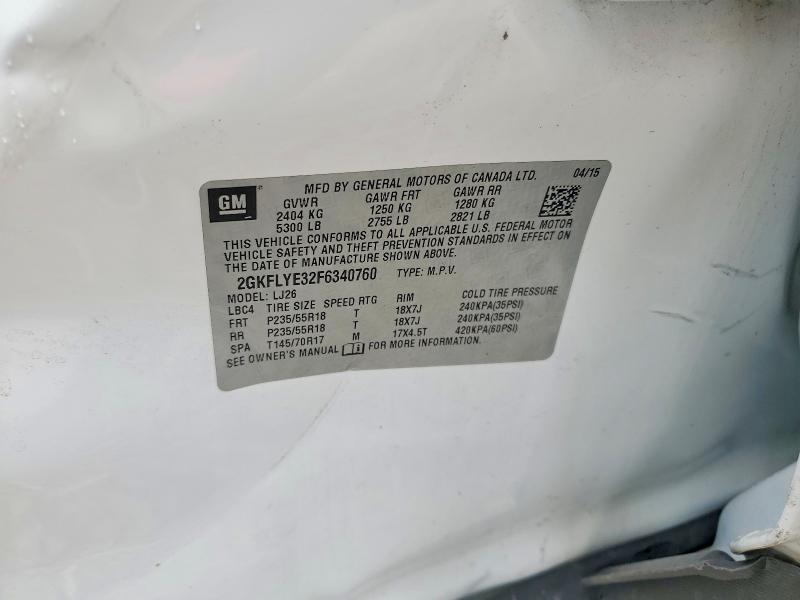 59061116 :رقم المزاد ، 2GKFLYE32F6340760 vin ، 2015 Gmc Terrain مزاد بيع