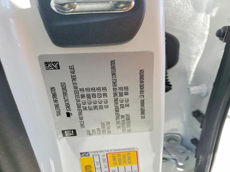 58474136 :رقم المزاد ، 1GNSKTKT7RR100253 vin ، 2024 Chevrolet Tahoe مزاد بيع