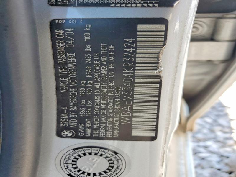 Продаж на аукціоні авто 2004 Bmw 325, vin: WBAEV33404KR32424, номер лоту: 57981196