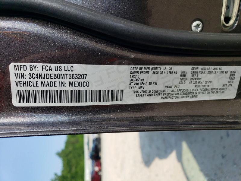 Продаж на аукціоні авто 2021 Jeep Compass, vin: 3C4NJDEB0MT563207, номер лоту: 85772385