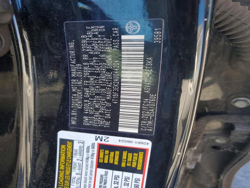 57000366 :رقم المزاد ، 4T1BF3EK2AU044204 vin ، 2010 Toyota Camry مزاد بيع