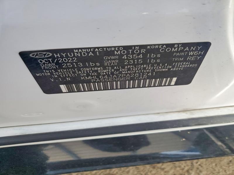 Aukcja sprzedaży 2023 Hyundai Sonata, vin: KMHL64JA7PA281241, numer aukcji: 57076476