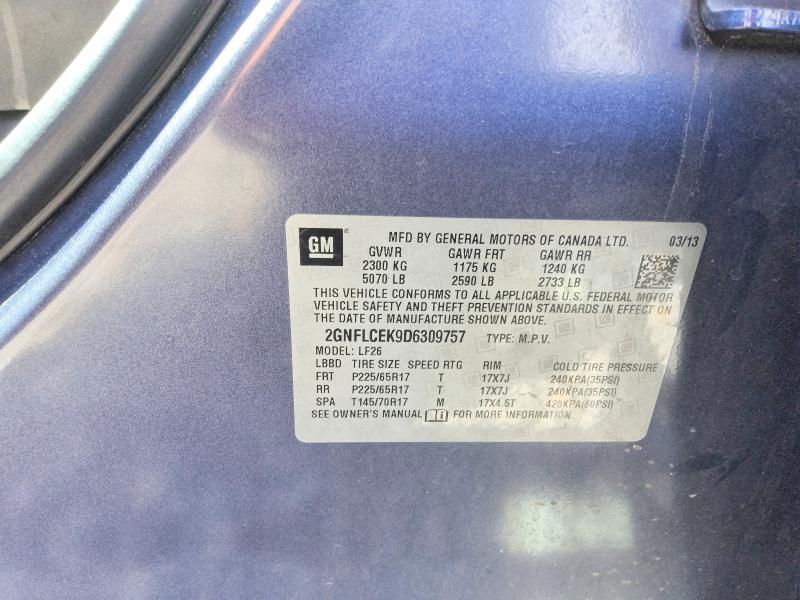 Продажа на аукционе авто 2013 Chevrolet Equinox, vin: 2GNFLCEK9D6309757, номер лота: 55462586