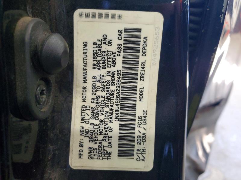 Продаж на аукціоні авто 2010 Toyota Corolla, vin: 1NXBU4EE6AZ326495, номер лоту: 55883136