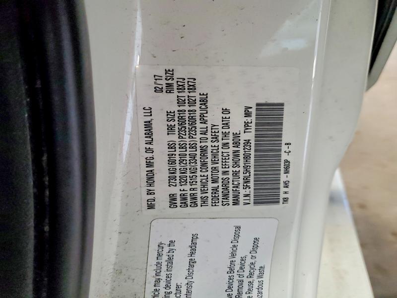 58148466 :رقم المزاد ، 5FNRL5H91HB012394 vin ، 2017 Honda Odyssey مزاد بيع