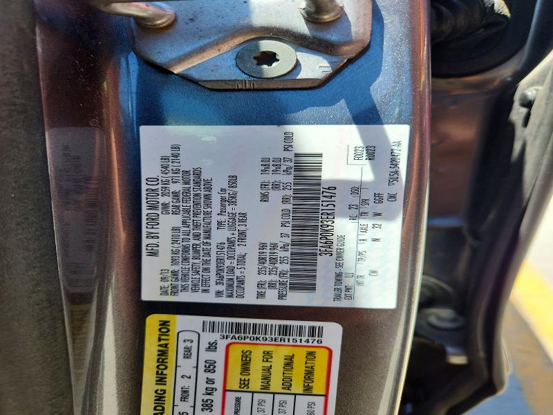 2014 Ford Fusion მანქანა იყიდება აუქციონზე, vin: 3FA6P0K93ER151476, აუქციონის ნომერი: 55504386