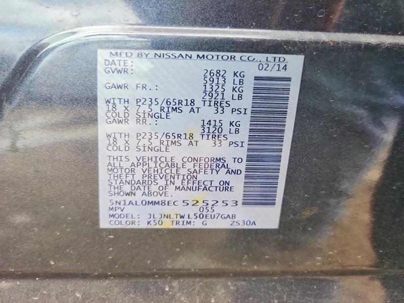 Продаж на аукціоні авто 2014 Infiniti Qx60, vin: 5N1AL0MM8EC525253, номер лоту: 57630226