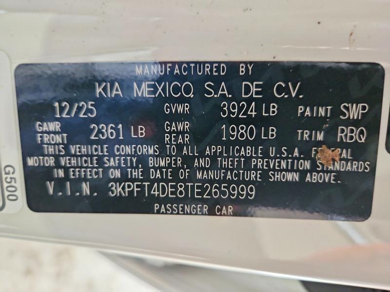 Продаж на аукціоні авто 2026 Kia K4, vin: 3KPFT4DE8TE265999, номер лоту: 57711106