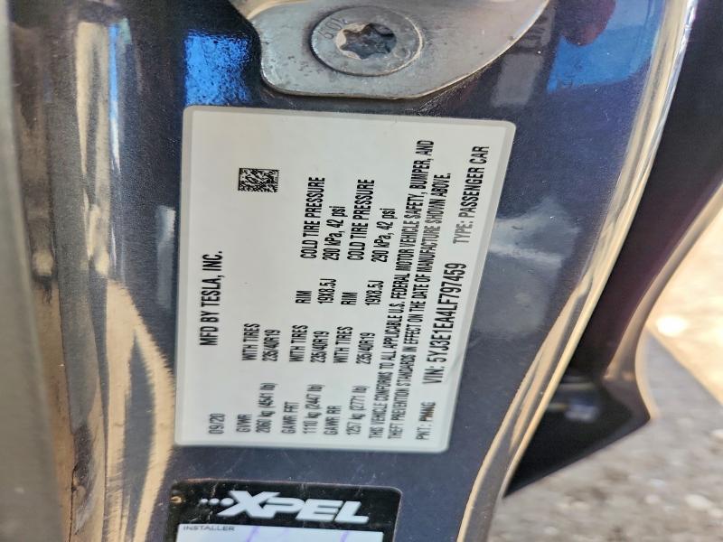 57803696 :رقم المزاد ، 5YJ3E1EA4LF797459 vin ، 2020 Tesla Model 3 مزاد بيع