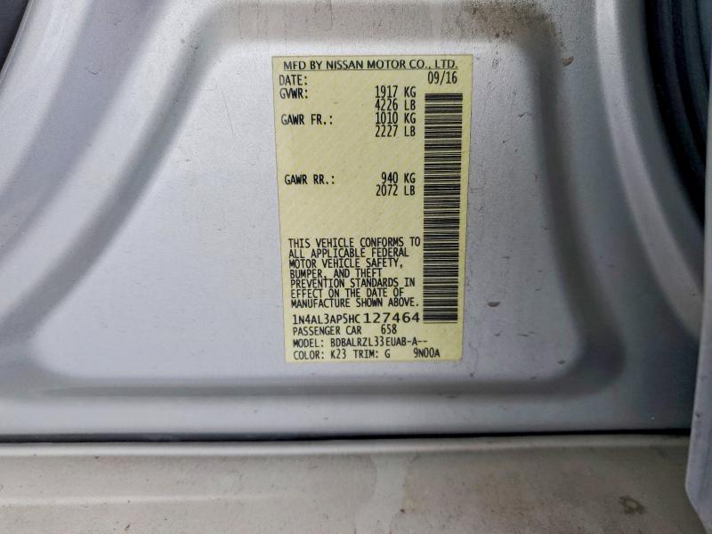 Продаж на аукціоні авто 2017 Nissan Altima, vin: 1N4AL3AP5HC127464, номер лоту: 57207586