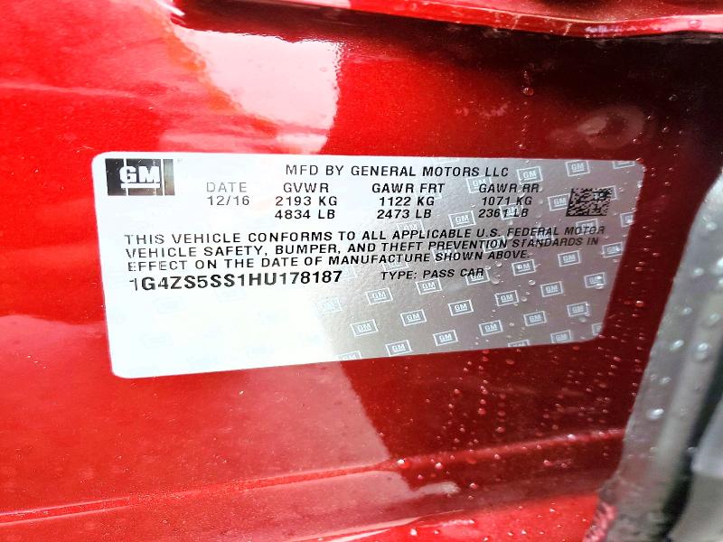 Aukcja sprzedaży 2017 Buick Lacrosse, vin: 1G4ZS5SS1HU178187, numer aukcji: 57589126