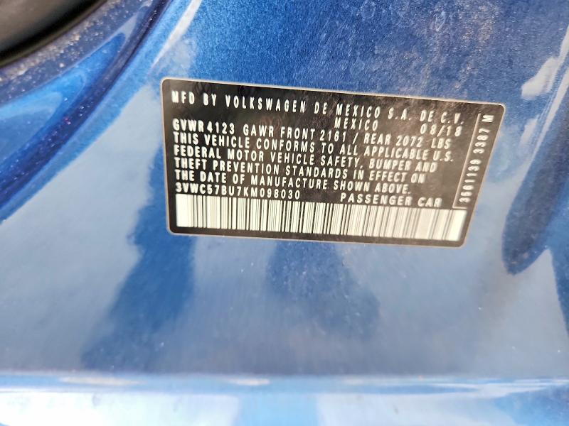 Продажа на аукционе авто 2019 Volkswagen Jetta, vin: 3VWC57BU7KM098030, номер лота: 56536726