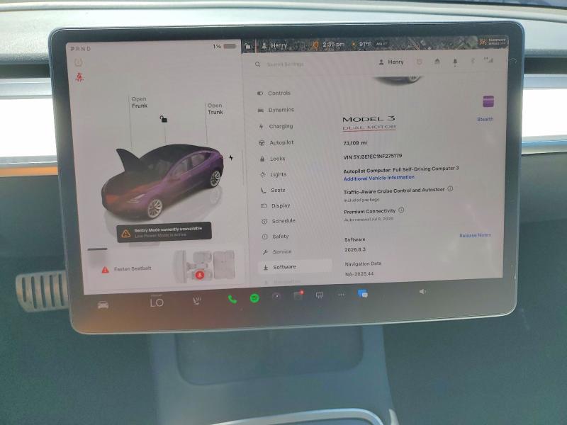 Aukcja sprzedaży 2022 Tesla Model 3, vin: 5YJ3E1EC1NF275179, numer aukcji: 57526026