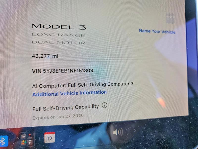 Продажа на аукционе авто 2022 Tesla Model 3, vin: 5YJ3E1EB1NF181309, номер лота: 57944266