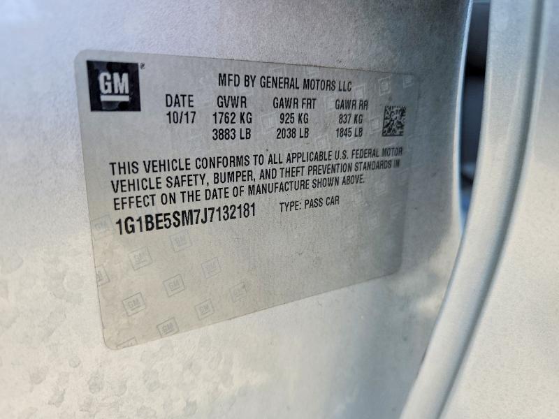 Aukcja sprzedaży 2018 Chevrolet Cruze, vin: 1G1BE5SM7J7132181, numer aukcji: 58919926