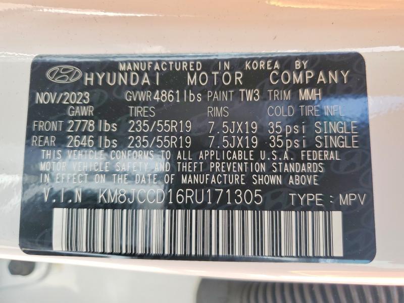 Продажа на аукционе авто 2024 Hyundai Tucson, vin: KM8JCCD16RU171305, номер лота: 56131076