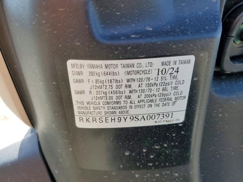 57747716 :رقم المزاد ، RKRSEH9Y9SA007391 vin ، 2025 Yamaha Yw125 مزاد بيع