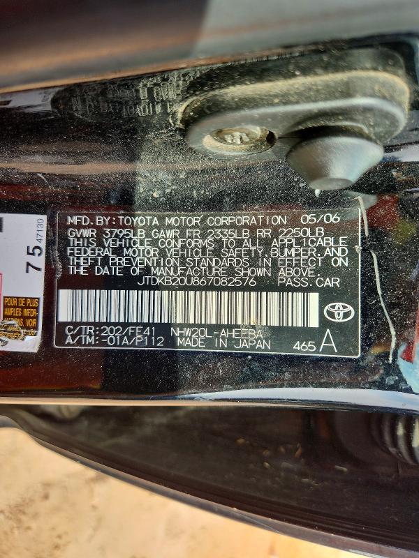 85791105 :رقم المزاد ، JTDKB20U867082576 vin ، 2006 Toyota Prius مزاد بيع