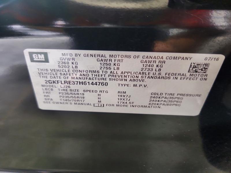 Auction sale of the 2017 Gmc Terrain, vin: 2GKFLRE37H6144760, lot number: 56458186