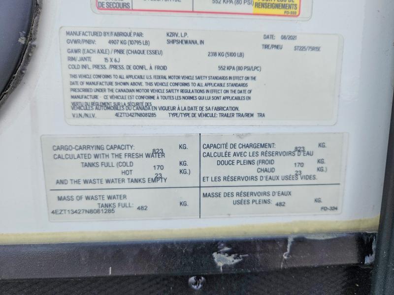 Продаж на аукціоні авто 2022 Venture Recreational Vehicle (rv), vin: 4EZT13427N8081285, номер лоту: 56407636