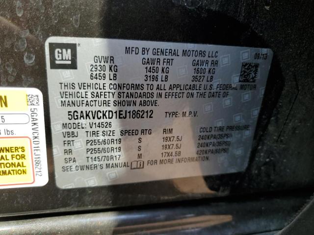 60383453 :رقم المزاد ، 5GAKVCKD1EJ186212 vin ، 2014 Buick Enclave مزاد بيع