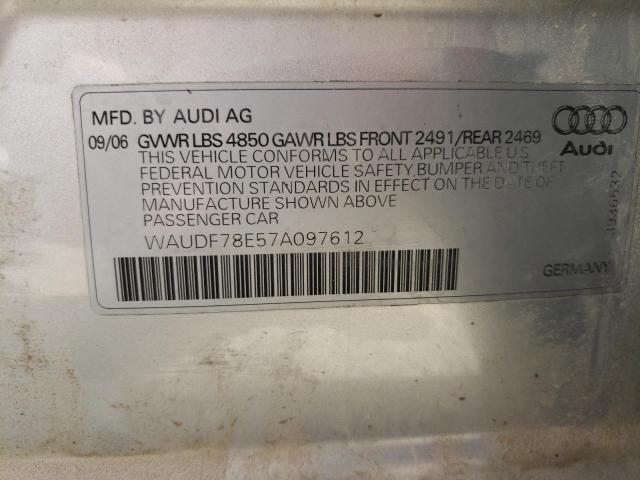 Aukcja sprzedaży 2007 Audi A4 2.0t Quattro, vin: WAUDF78E57A097612, numer aukcji: 60345763