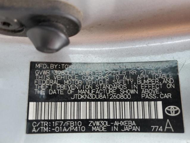 Продажа на аукционе авто 2010 Toyota Prius, vin: JTDKN3DU8A1260800, номер лота: 58753063